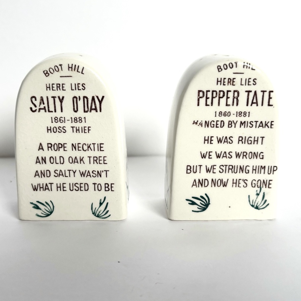 Vintage Halloween Tombstone collectible salt and pepper shakers